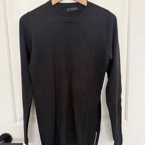 ASOS Black Lightweight Sweater – Side Zipper Details – Slim Fit – Size Small